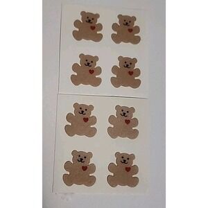 Sandylion Fuzzy Velours‎ Teddy Bear Stickers Bears Heart Vintage 2 Mods
